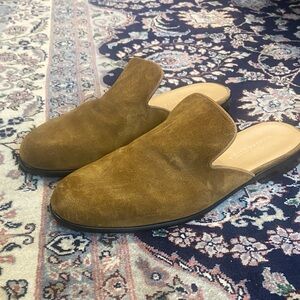 Duke + Dexter slip on shoes mules Brown Camel Suede size 12